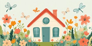 田园小屋 繁花与精灵相伴