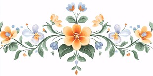 花卉装饰花边图案