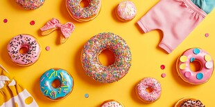 甜甜圈与可爱童装的梦幻组合