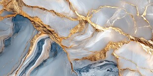 蓝金大理石纹理艺术图案