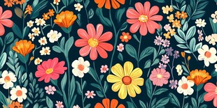 多彩花卉图案背景