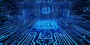 科技感电路芯片通道画面