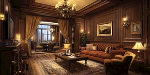 欧式复古风格豪华客厅一角