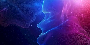 梦幻光影人脸抽象艺术图