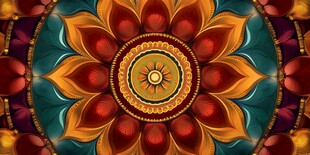 绚丽曼陀罗花纹图案