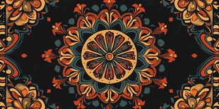 复古民族风曼陀罗图案设计