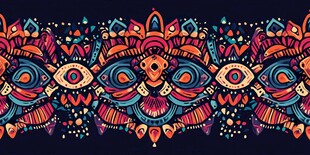 民族风绚丽神秘花纹图案