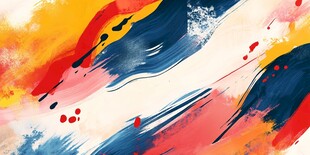 抽象多彩笔触艺术画作