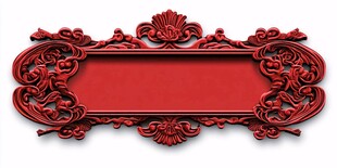 红色雕花装饰性框架