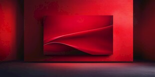 红色艺术感立体几何墙面