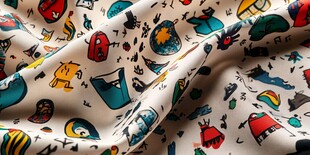 卡通图案印花布料