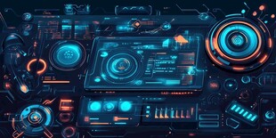 未来科技感的酷炫操作界面