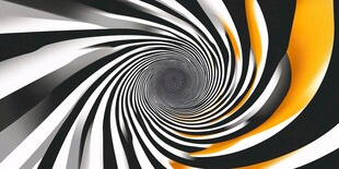 黑白黄旋流抽象背景图