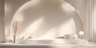 极简风室内装饰静谧场景