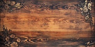 复古木纹花卉边框背景图