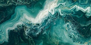 墨绿流韵抽象艺术纹理图