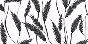 黑白麦穗图案设计素材