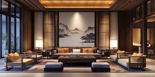 中式典雅客厅室内设计图