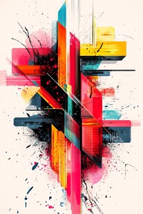 抽象多彩几何艺术画作