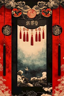 中式古典华丽祭祀场景