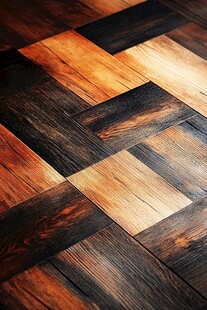 复古拼花木地板特写