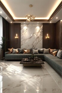 现代轻奢风客厅优雅设计