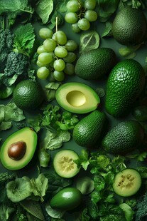 绿色清新牛油果与果蔬组合
