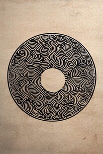 中式古典云纹圆形装饰图案