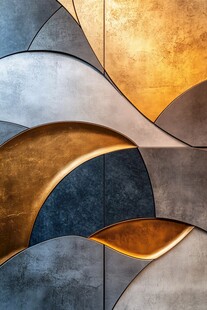 金属几何拼接艺术墙面