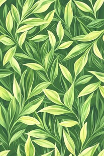 清新绿叶无缝植物图案