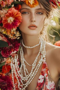 花饰佳人的浪漫风情