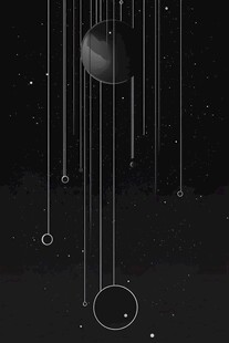 梦幻宇宙星球线条插画