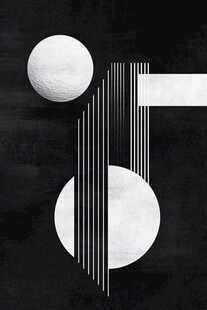 黑白极简几何抽象艺术图