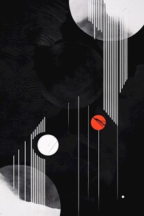 黑白极简抽象几何图案