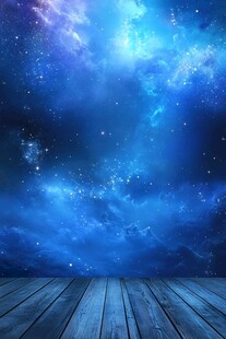 梦幻星空下的木质地板