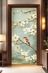 玉兰花鸟玄关装饰画