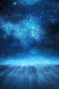 梦幻星空下的木质平台