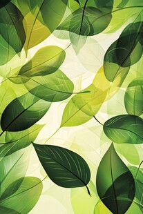 清新绿叶背景图案