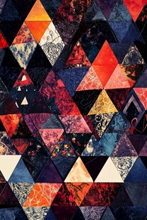 多彩几何拼接图案纹理
