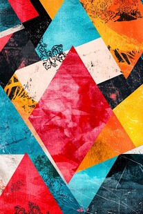 几何拼接多彩抽象艺术图案