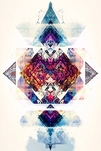 梦幻几何抽象艺术图案