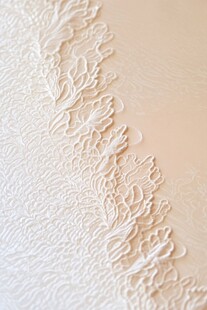 精致白色蕾丝花纹细节