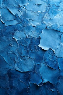 蓝色剥落墙面纹理特写
