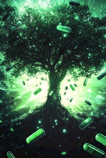 梦幻绿药树奇幻景象