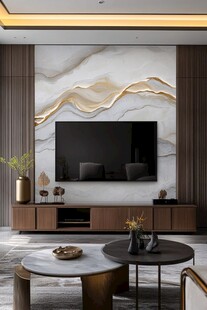 现代轻奢风客厅电视背景墙