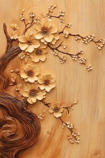 木雕梅花艺术装饰图案
