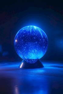 梦幻蓝色发光水晶球