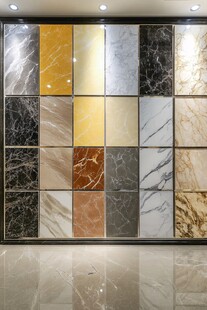 多样大理石瓷砖展示墙