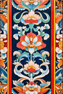 中式传统花卉纹样装饰画