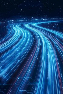 梦幻蓝调光轨科技风夜景
